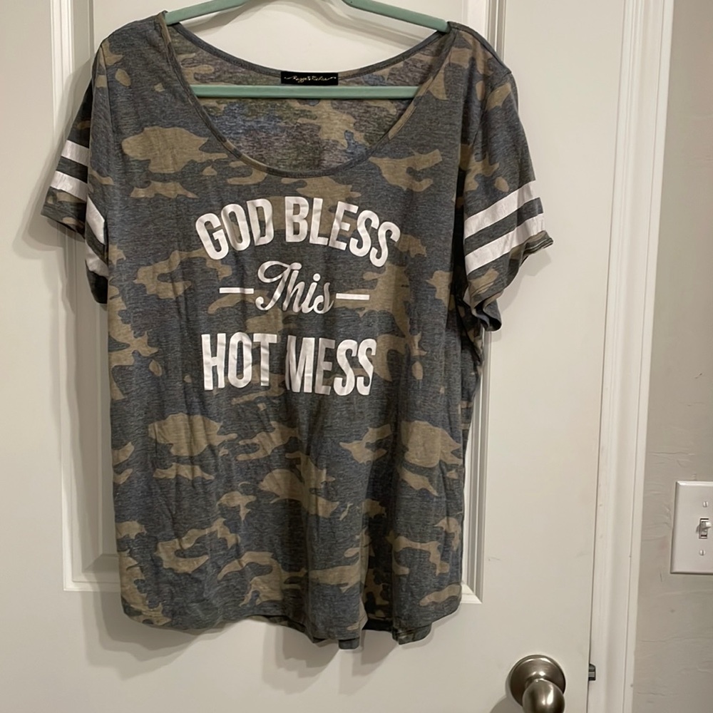 Ragss II Riches “God Bless This Hot Mess” tee